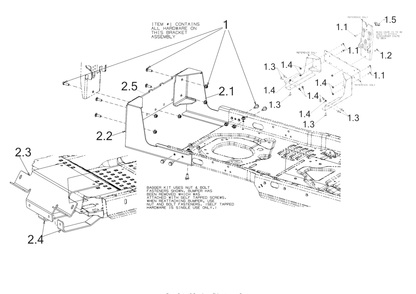 Mount Diagram and Parts List for 19A70052OEM (34Inch)(2017) Cub Cadet Lawn Tractor